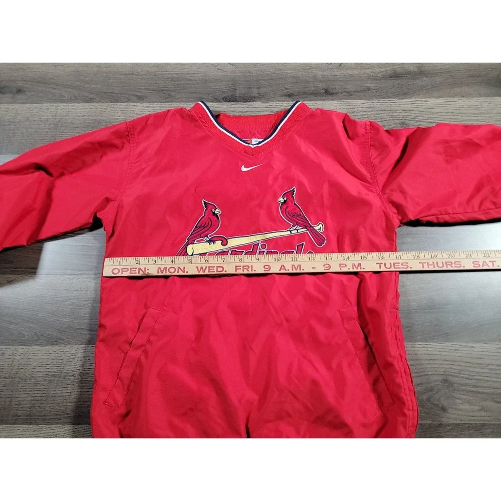 Nike St Louis Cardinals Windbreaker Jacket Boys Small Center Swoosh MLB Vintage